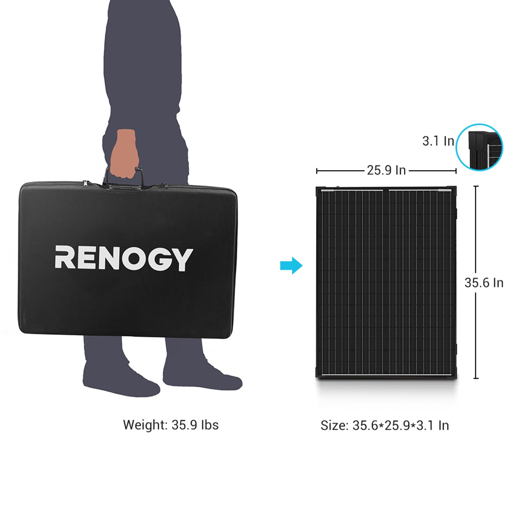 Solar Panel | Renogy | 200 Watt 12 Volt Monocrystalline Foldable Solar Suitcase