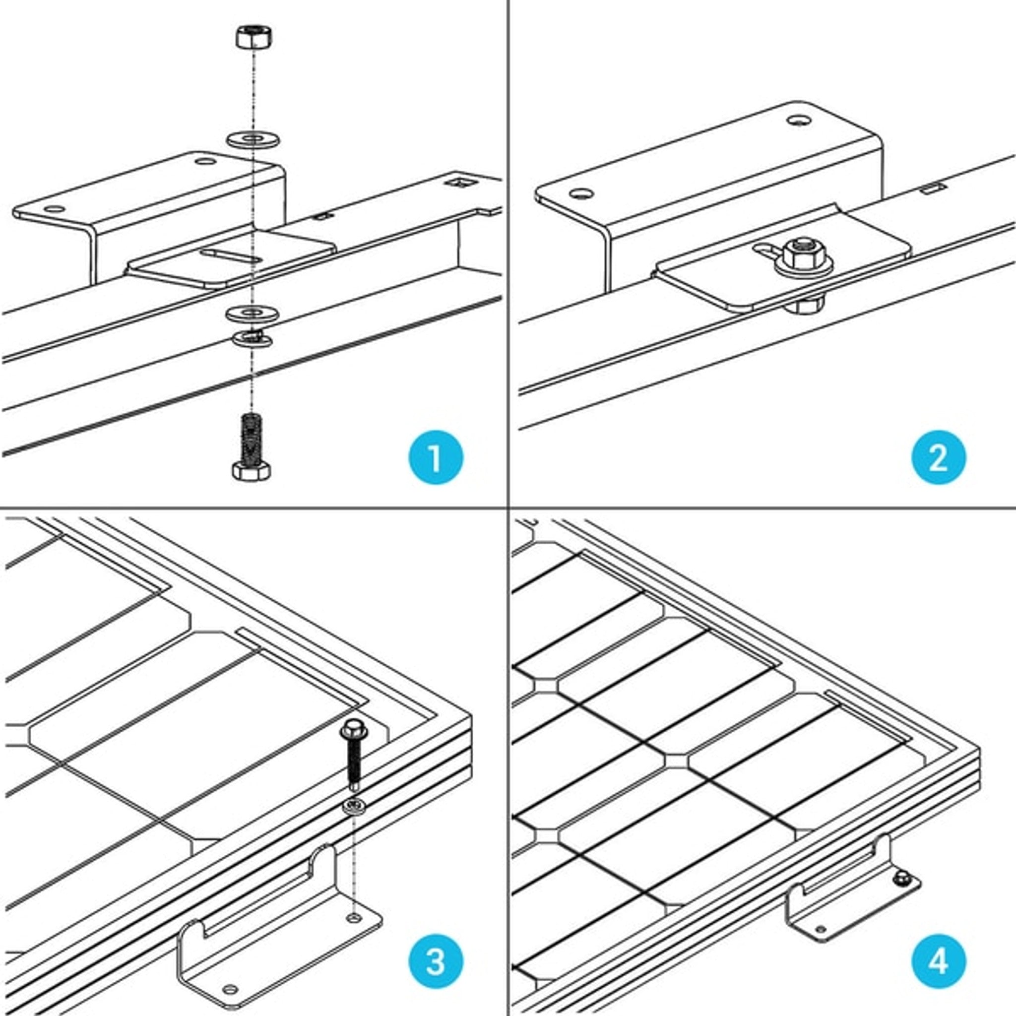 Renogy Solar Panel Mounting Z Bracket - Set of 4