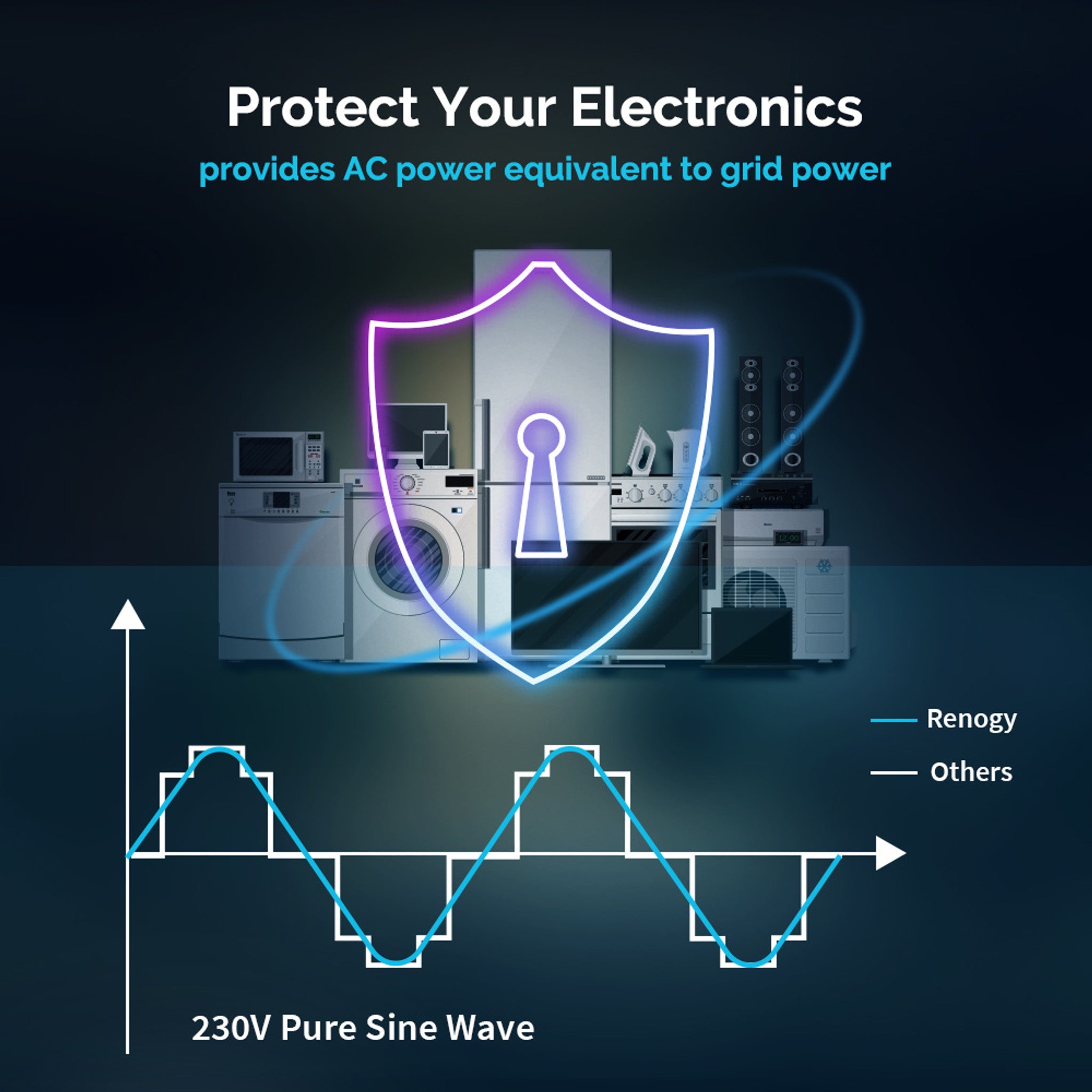 Renogy 3000W 12V Pure Sine Wave Inverter Charger w/ LCD