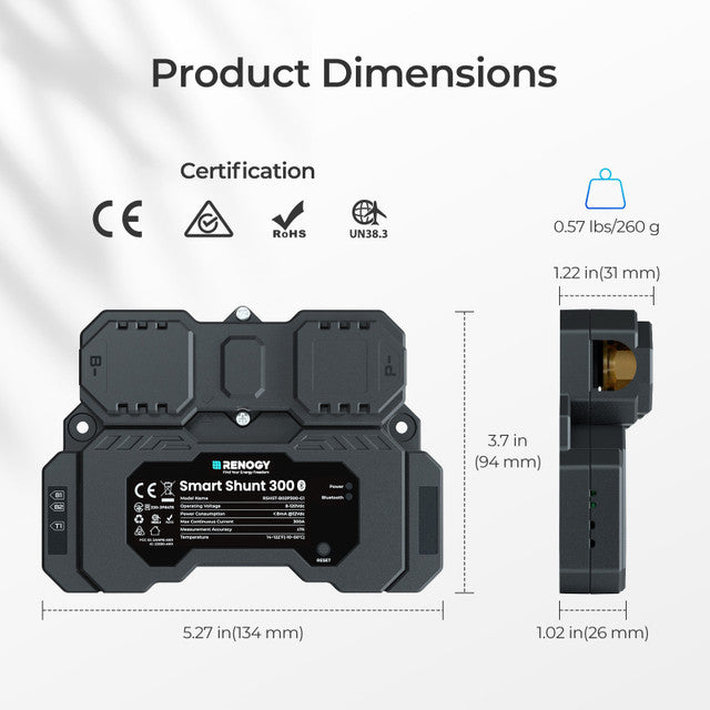 Control/Monitor | Renogy | RENOGY Battery Shunt 300