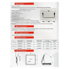 XXL Caravan RV Skylight Roof Vent Hatch 800x500mm Cut Out