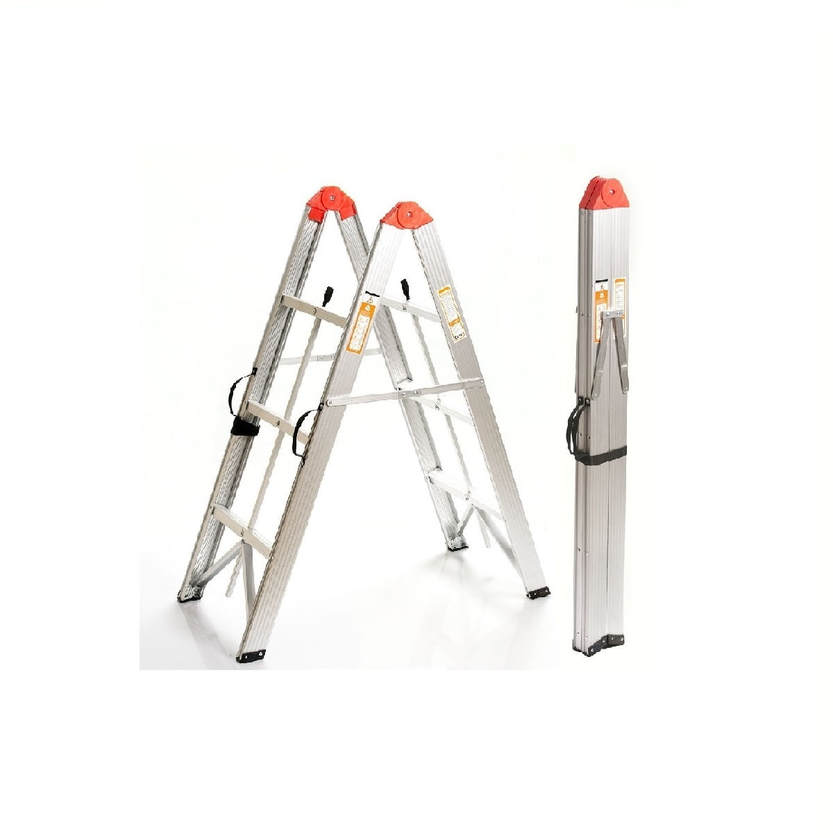 3 Step Aluminium Collapsible Box Stick Ladder With Carry Bag