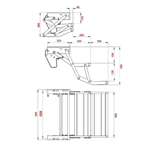 Black Double Manual Bolt On Caravan Step