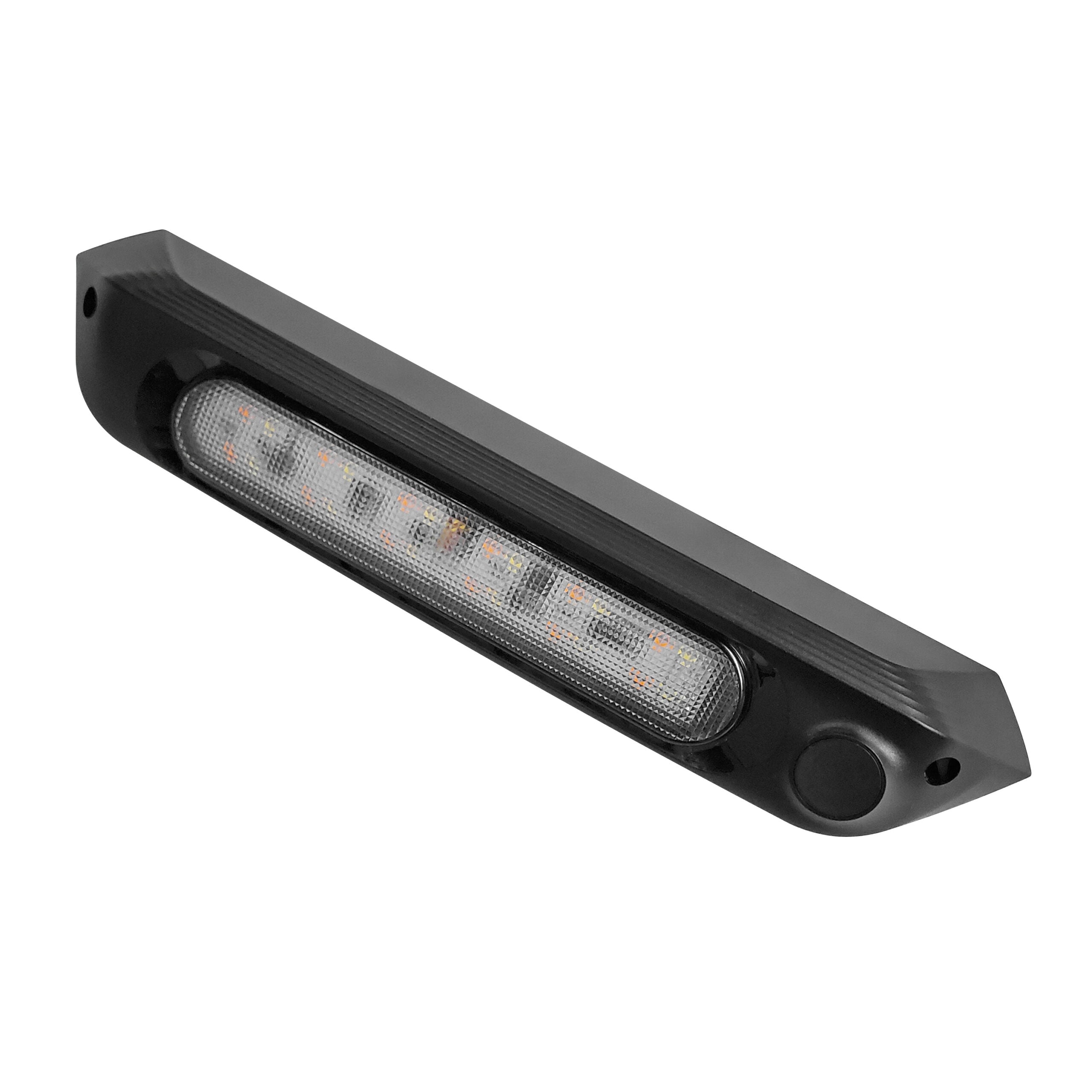 BLACK 287mm 12V LED AWNING LIGHT WITH WHITE LIGHTS IP67