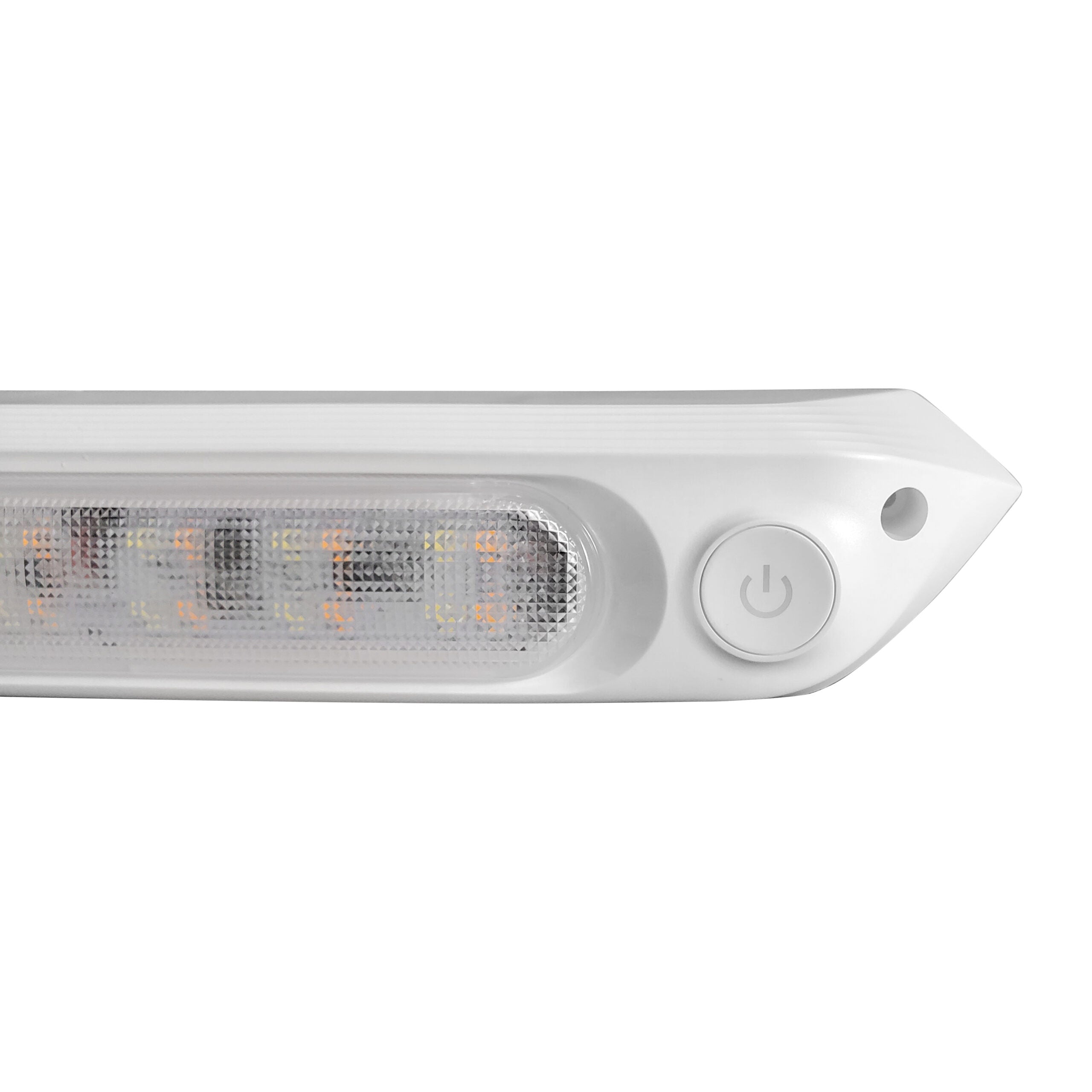 WHITE 287mm 12V LED AWNING LIGHT WITH WHITE LIGHTS AND SWITCH IP67