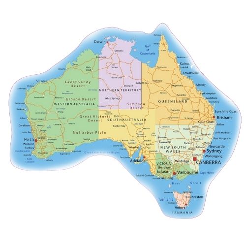 Australia Map Decal Sticker #2