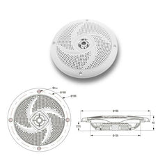 Black LED 6.5inch Waterproof 120 Watt Low-Profile Speaker (Pair)