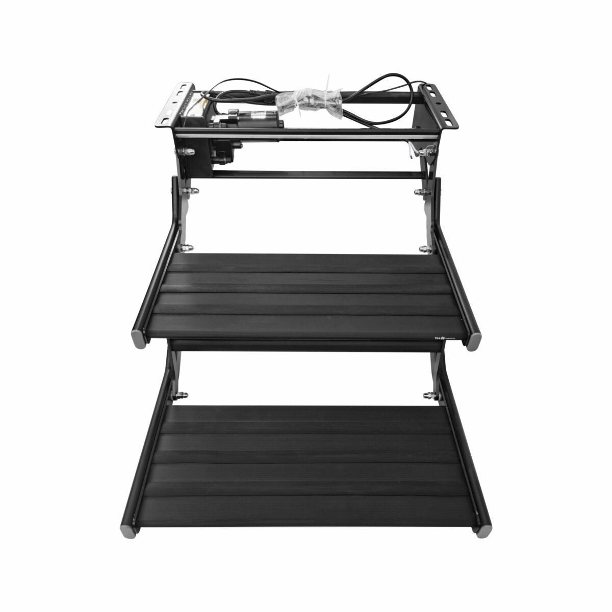 Black Double 12v Electric Caravan Step With LED Light