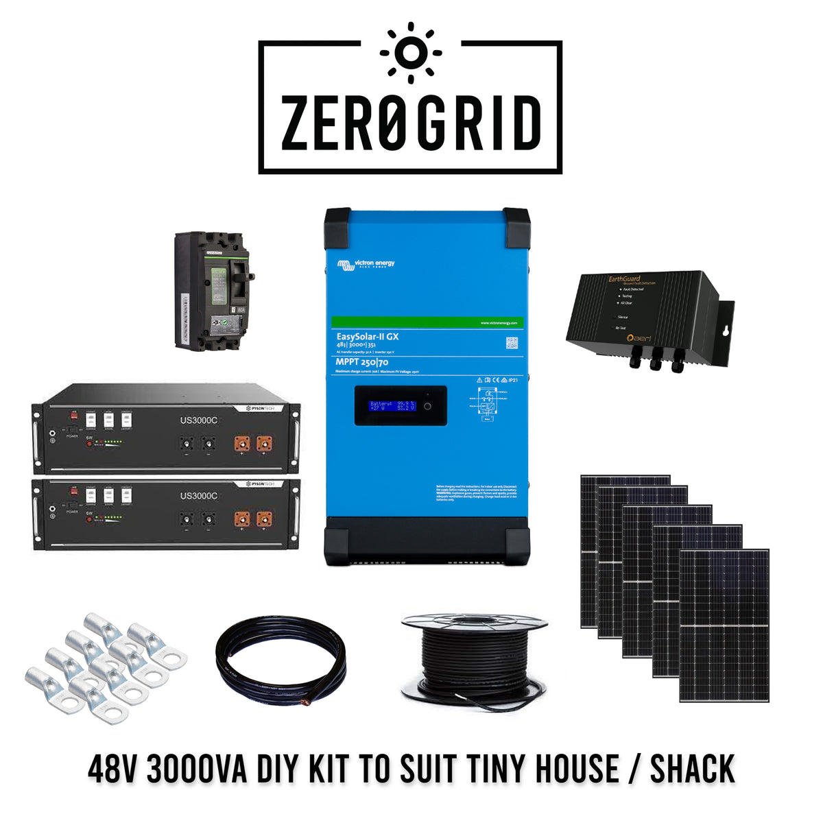 DIY Tiny House Kit | VICTRON | Small/Tiny House (48V 3KVA EasySolar and Pylontech batteries)