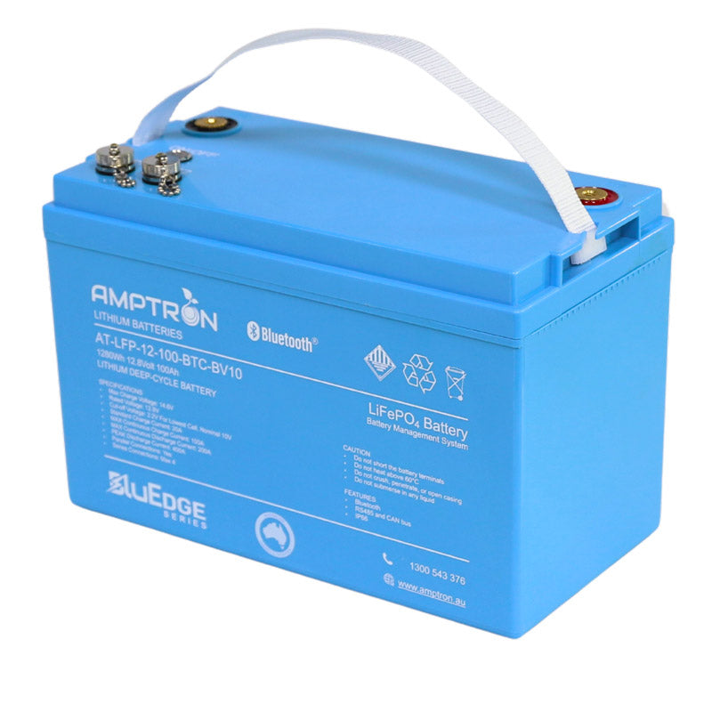 BluEdge 12V 100Ah / 200A Continuous Discharge LiFePO4 Battery with Bluetooth + RS485 + CAN bus