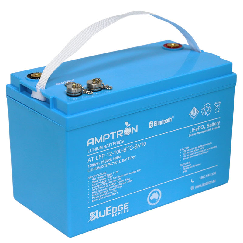 BluEdge 12V 100Ah / 200A Continuous Discharge LiFePO4 Battery with Bluetooth + RS485 + CAN bus