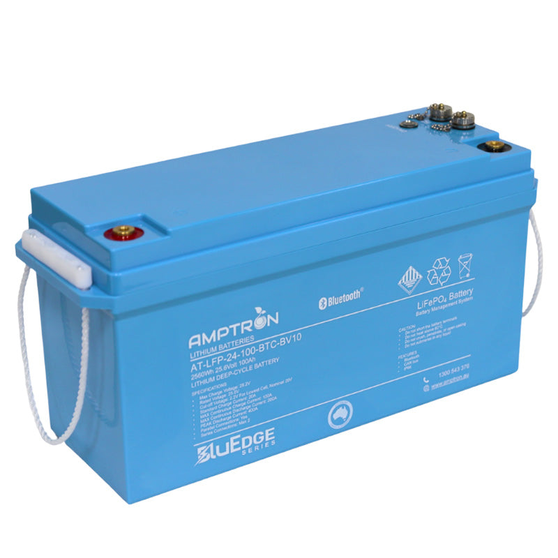 BluEdge 24V 100Ah / 200A Continuous Discharge LiFePO4 Battery with Bluetooth + RS485 + CAN bus