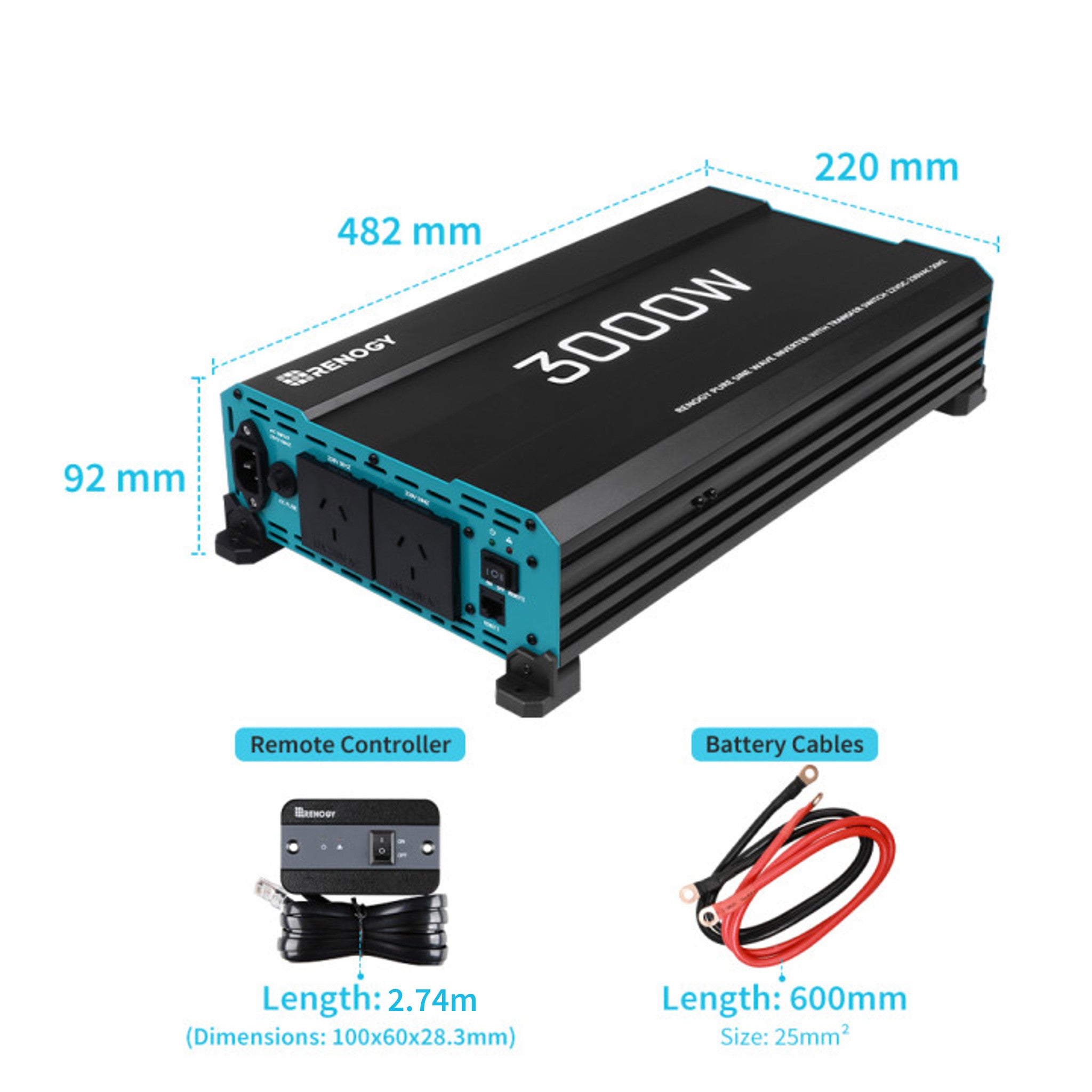 3000W pure sine wave inverter by Renogy