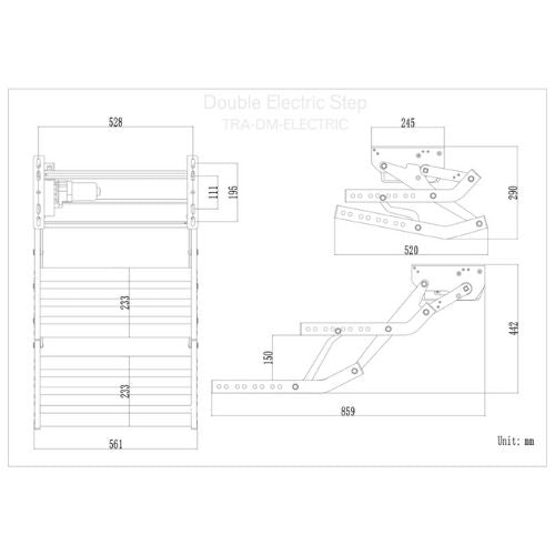 Double 12v Electric Caravan Step With LED Light