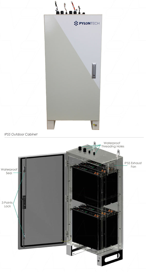 Battery Cabinet | Pylontech | Outdoor IP55 Floor Mounted Cabinet (4 x US3000)