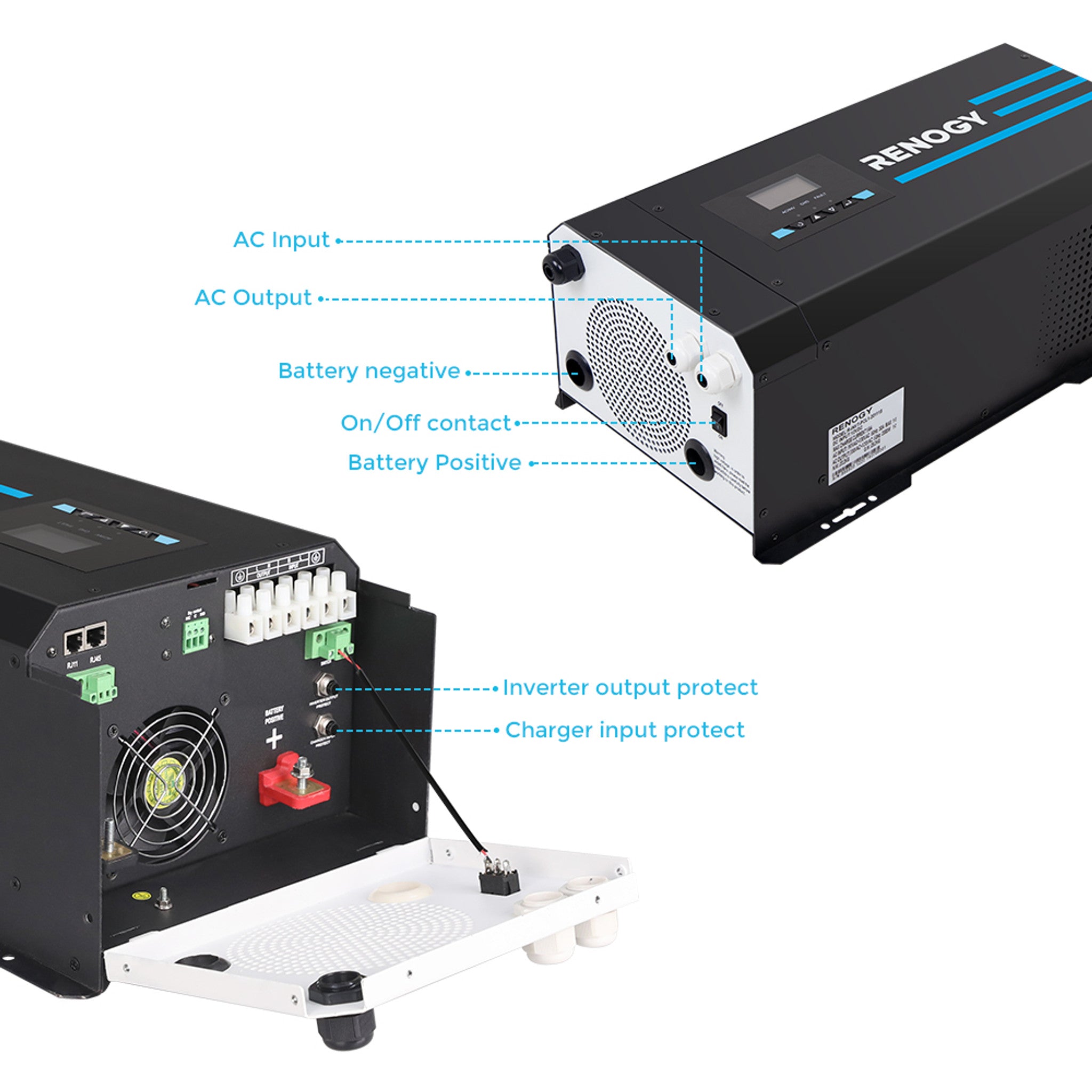 Renogy 3000W 12V Pure Sine Wave Inverter Charger w/ LCD