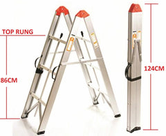 3 Step Aluminium Collapsible Box Stick Ladder With Carry Bag