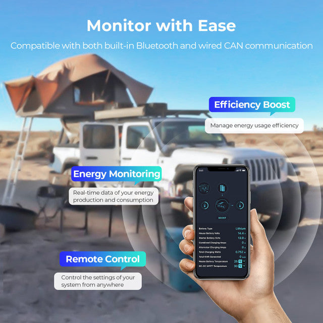 Bluetooth-enabled 50A Renogy DC charger with MPPT