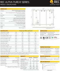 REC Solar 420 Watt ALPHA PURE R 30mm Black Frame Solar Panel