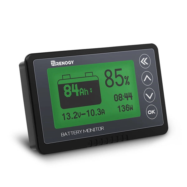 Renogy Battery Monitor displaying voltage and current