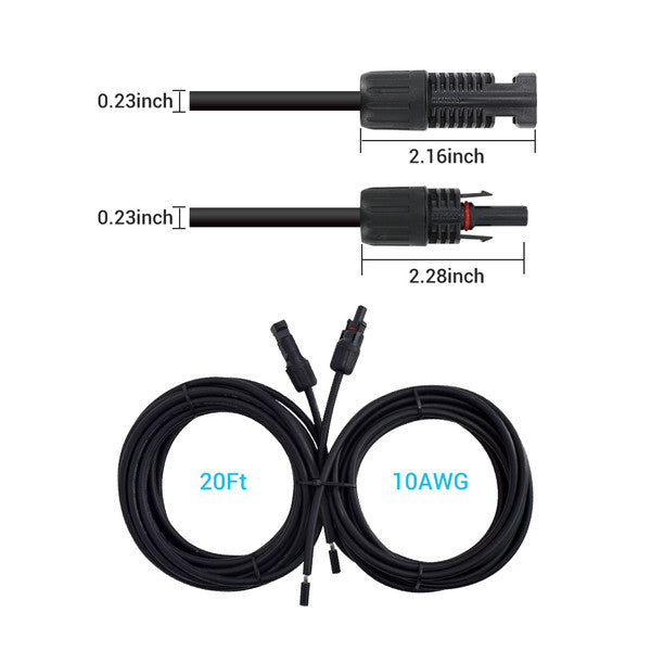 Solar Panel Accessories | Renogy | Solar Adaptor Kit Cables Connecting Solar Panel to Controller