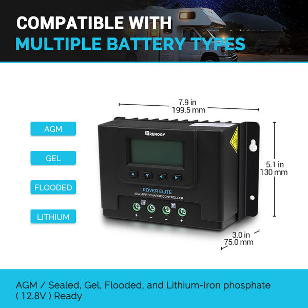 Solar Controller | Renogy | Rover Elite 40A MPPT Solar Charge Controller