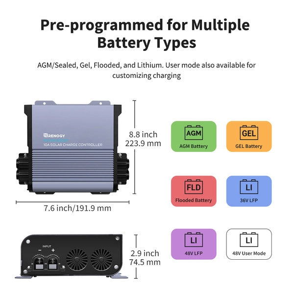 Solar Controller | Renogy | 36V/48V Rover Boost 10A MPPT Solar Charge Controller