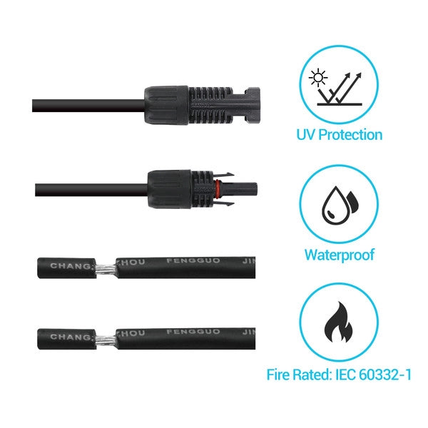 Solar Panel Accessories | Renogy | Solar Adaptor Kit Cables Connecting Solar Panel to Controller