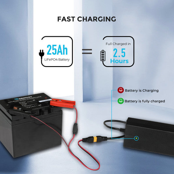 240V Mains Charger | Renogy | 10A 240V AC to 24V DC LFP Portable Battery Charger