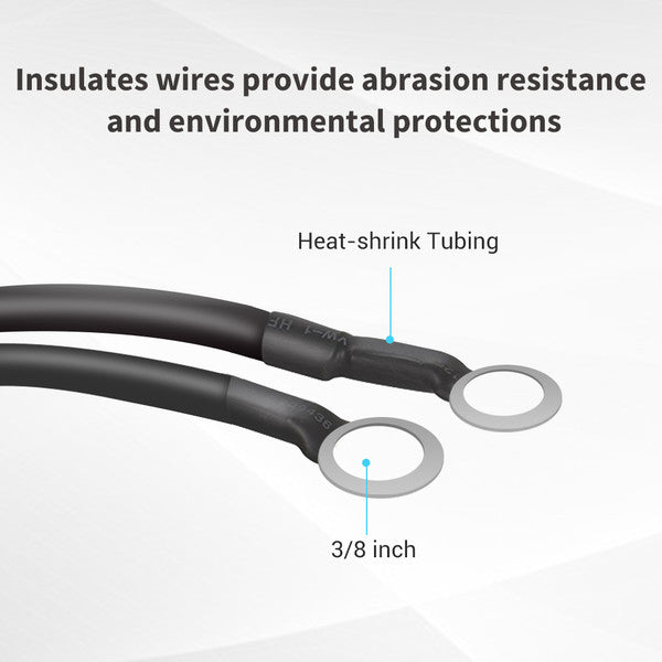 Solar Controller Accessories | Renogy | Battery to Charge Controller Cables for 3/8 in Lugs - 2m