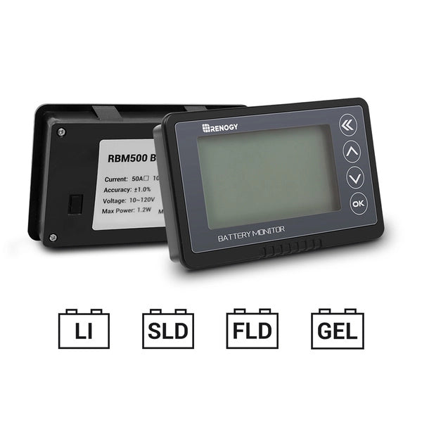 Renogy 500A Battery Monitor with Shunt - front view