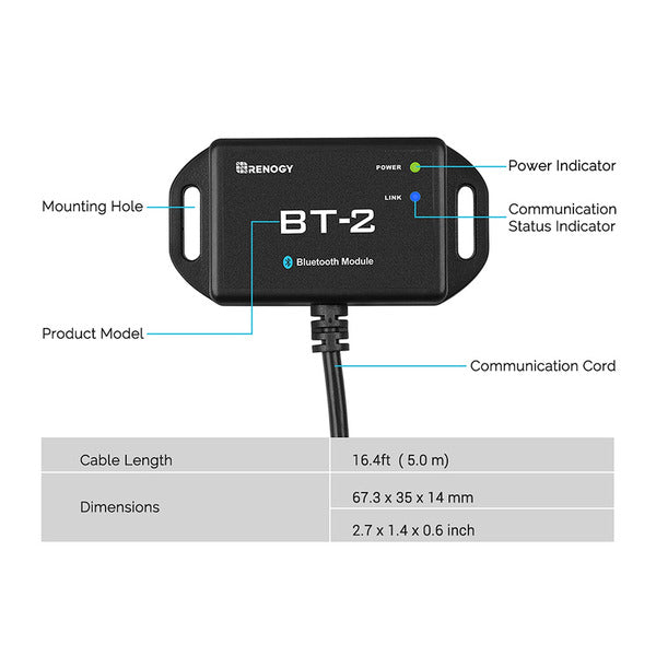 Control/Monitor | Renogy | BT-2 Bluetooth Module for Renogy Products w/ RS485 Port