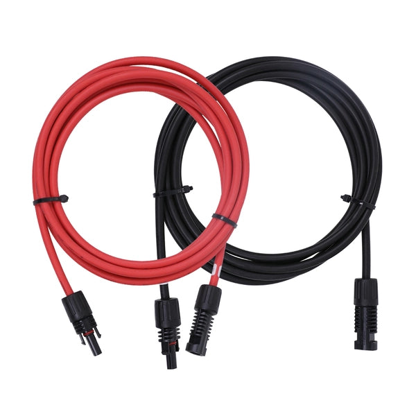 Solar Panel Accessories | Renogy |  Solar Extension Cables With PV Connectors One Pair Red+Black