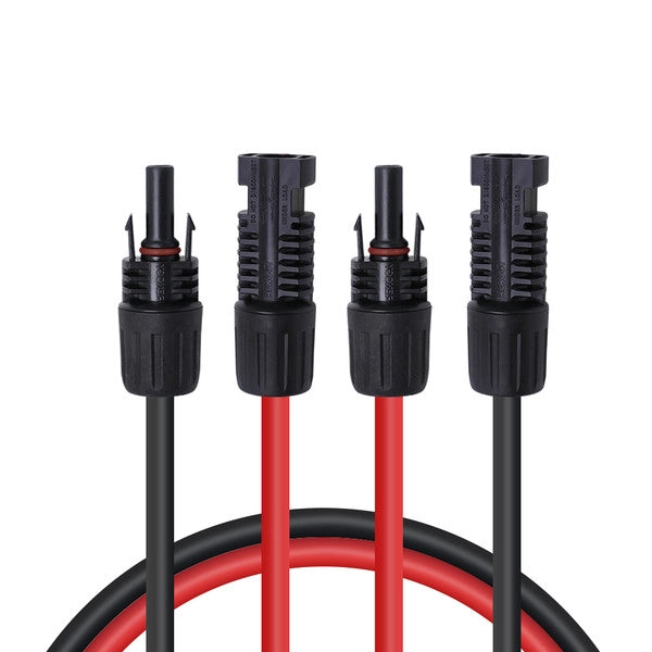 Solar Panel Accessories | Renogy |  Solar Extension Cables With PV Connectors One Pair Red+Black