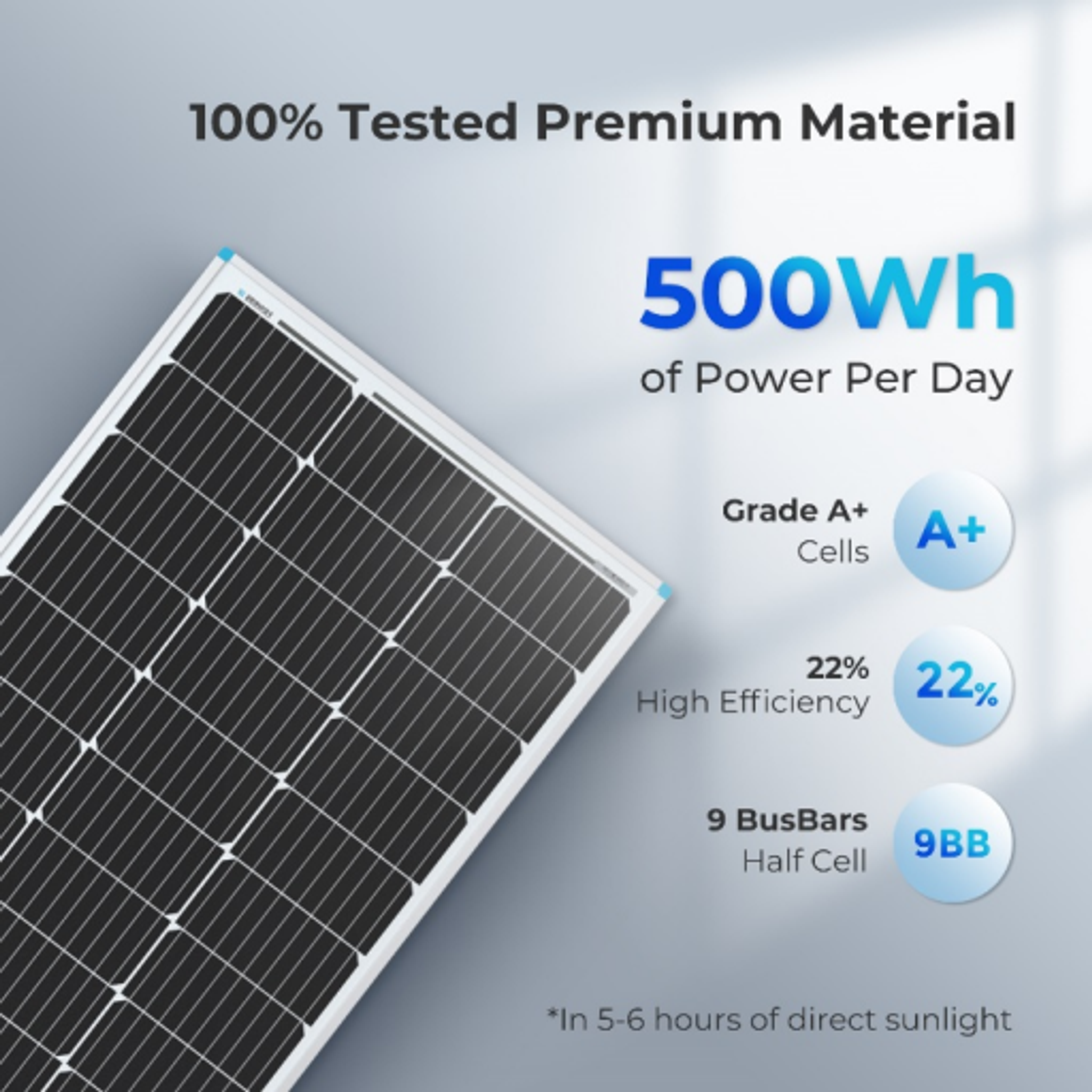 Renogy 100 Watt 12 Volt Monocrystalline Solar Panel (Compact Design)