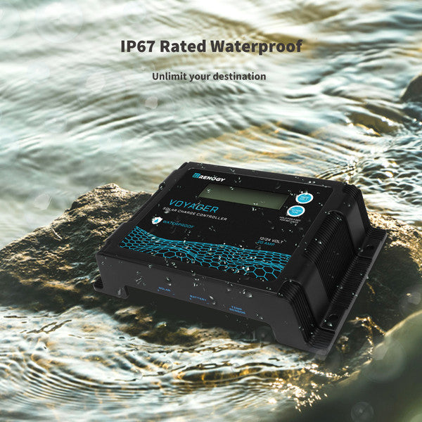 Solar Controller | Renogy | New Edition Voyager 20A PWM Waterproof Solar Charge Controller